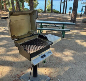 Propane BBQ grill at Burnt Cedar Beach