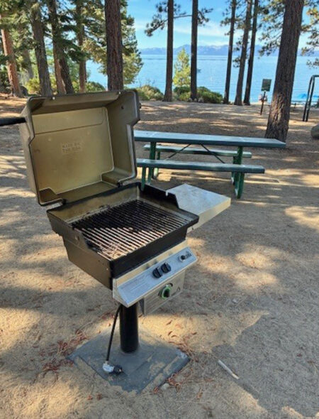 Propane BBQ grill at Burnt Cedar Beach