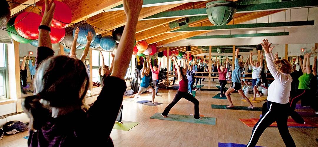 Yoga class in the Group Fitness Room