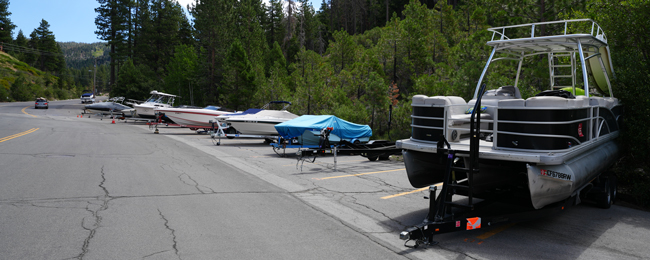 boat parking on ski way