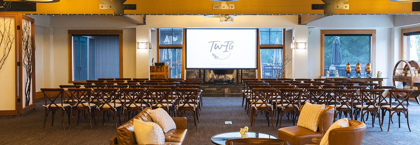 The Chateau set up for a meeting