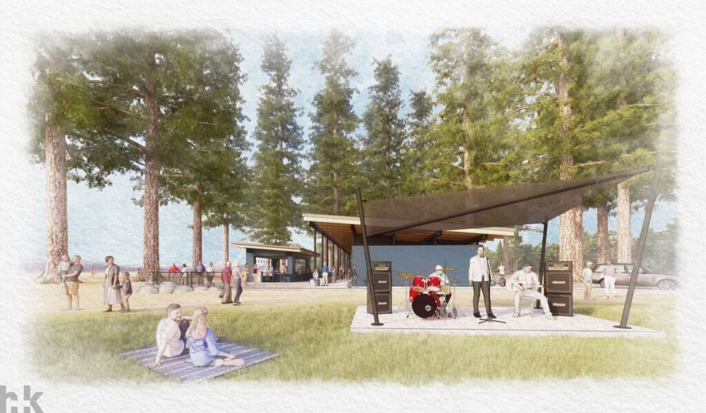 stage view of Incline beach house