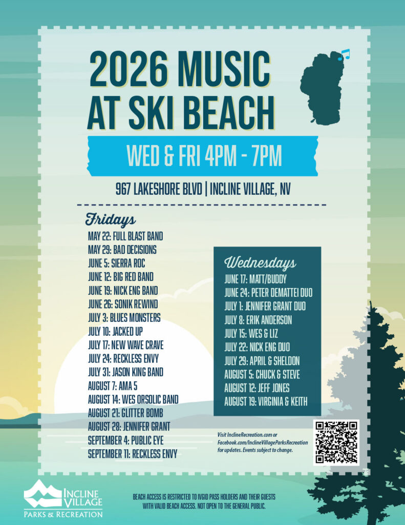 2026 Incline Village Music on the Beach band lineup