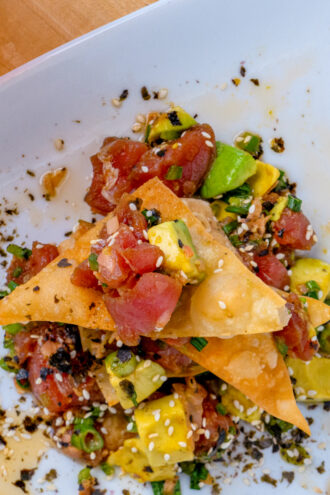 grille ahi poke appetizer