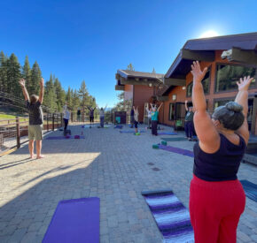 yoga on diamond peak loft bar deck