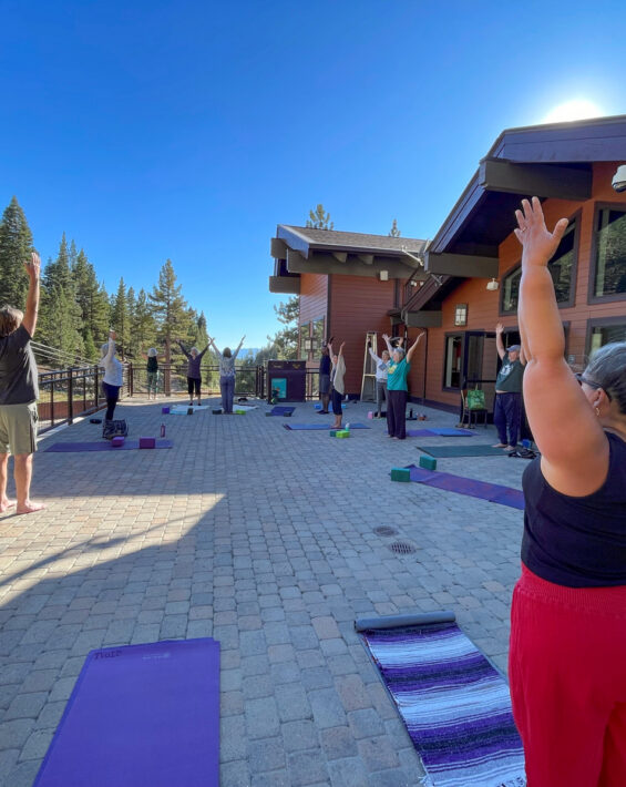 yoga on diamond peak loft bar deck