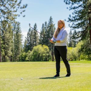 Ashley Wolford holding golf club